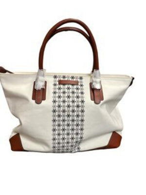 Urban Equestrian Large Ivory Canvas Tote with Strap