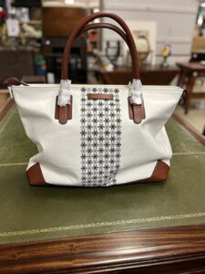 Urban Equestrian Large Ivory Canvas Tote with Strap