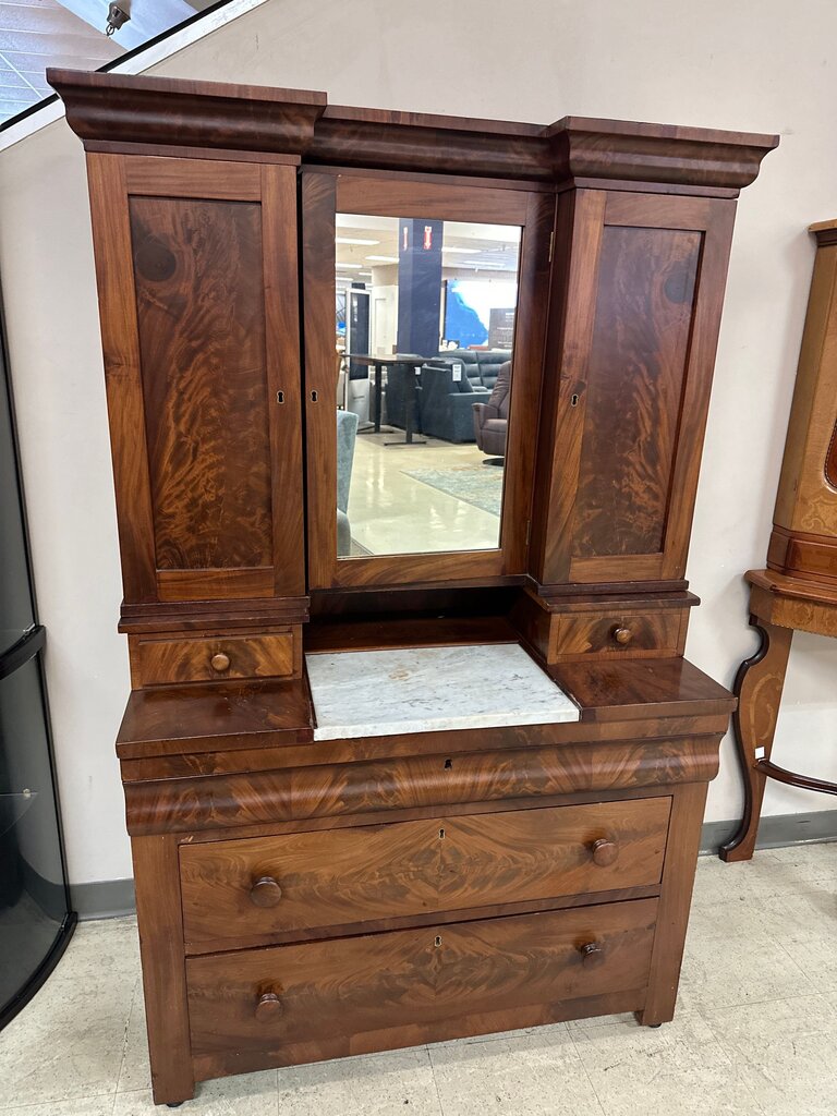 1860s Empire Wig Dresser Cabinet 42x20x69