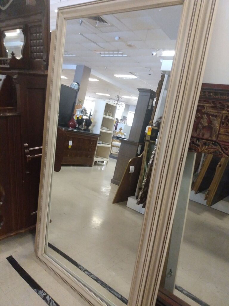 Large Ivory Cream Frame Mirror 38x73