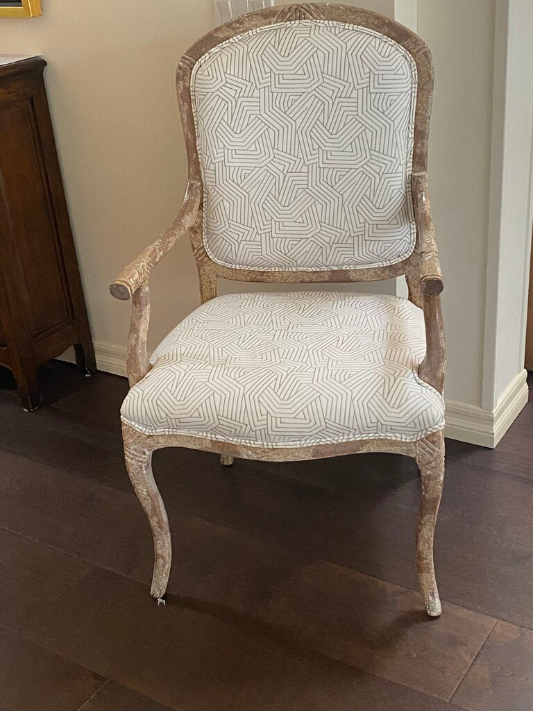 French Upholstered & Wood Chairs (pair)