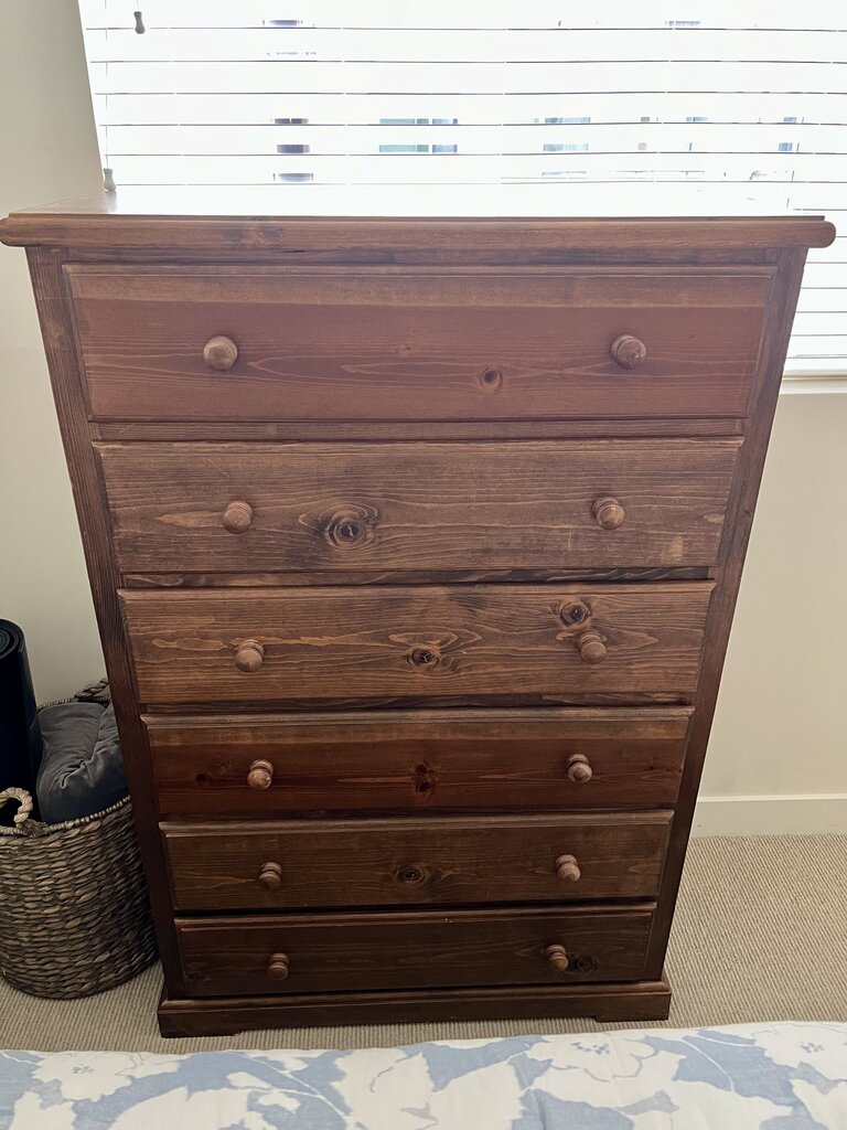 6 Drawer High Boy Dresser 38x18x57