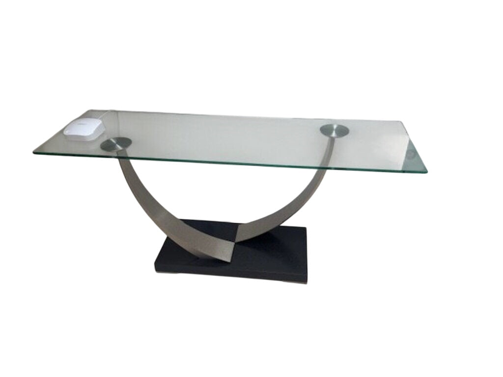 Ambiente Glass & Steel Console Table 60x18x28