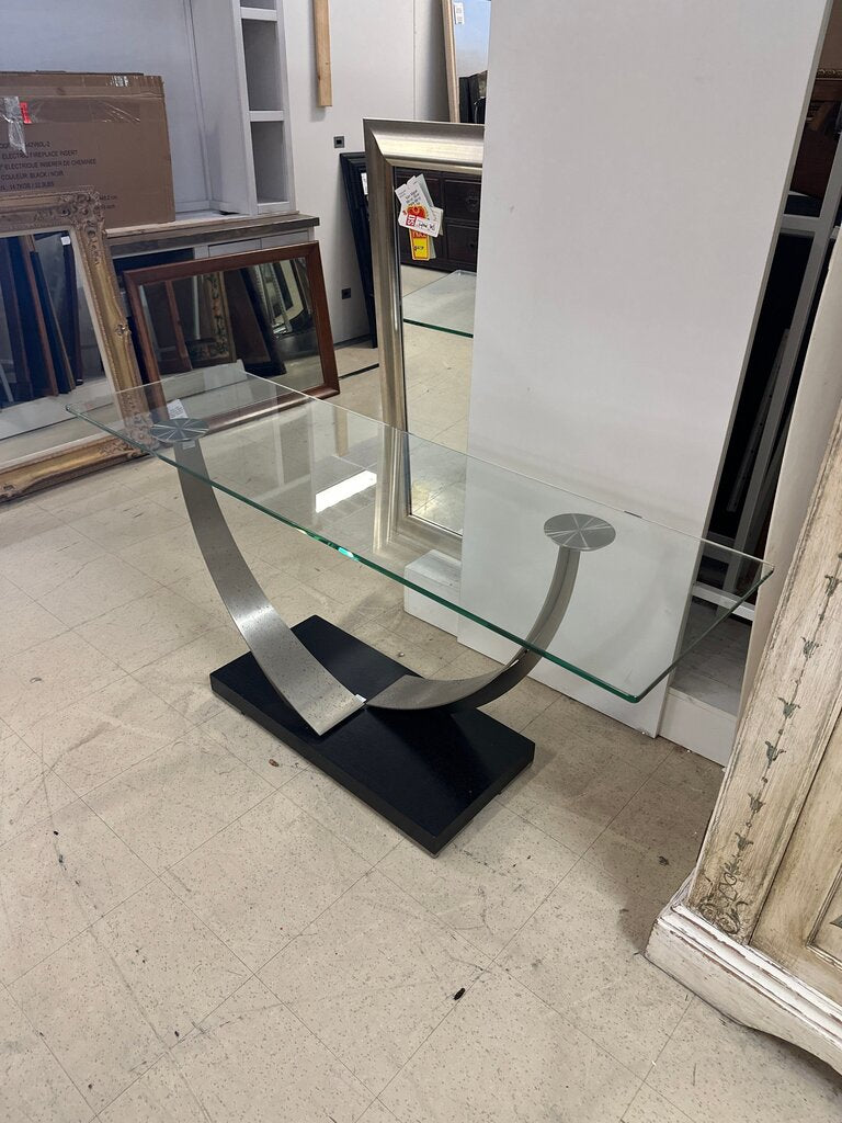 Ambiente Glass & Steel Console Table 60x18x28