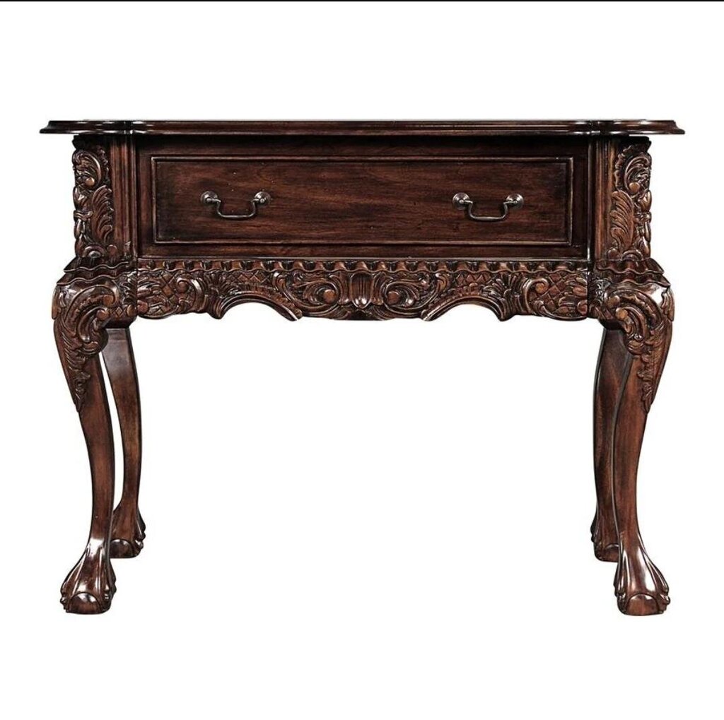 Design Toscano Mahogany Console Table 39x19x31
