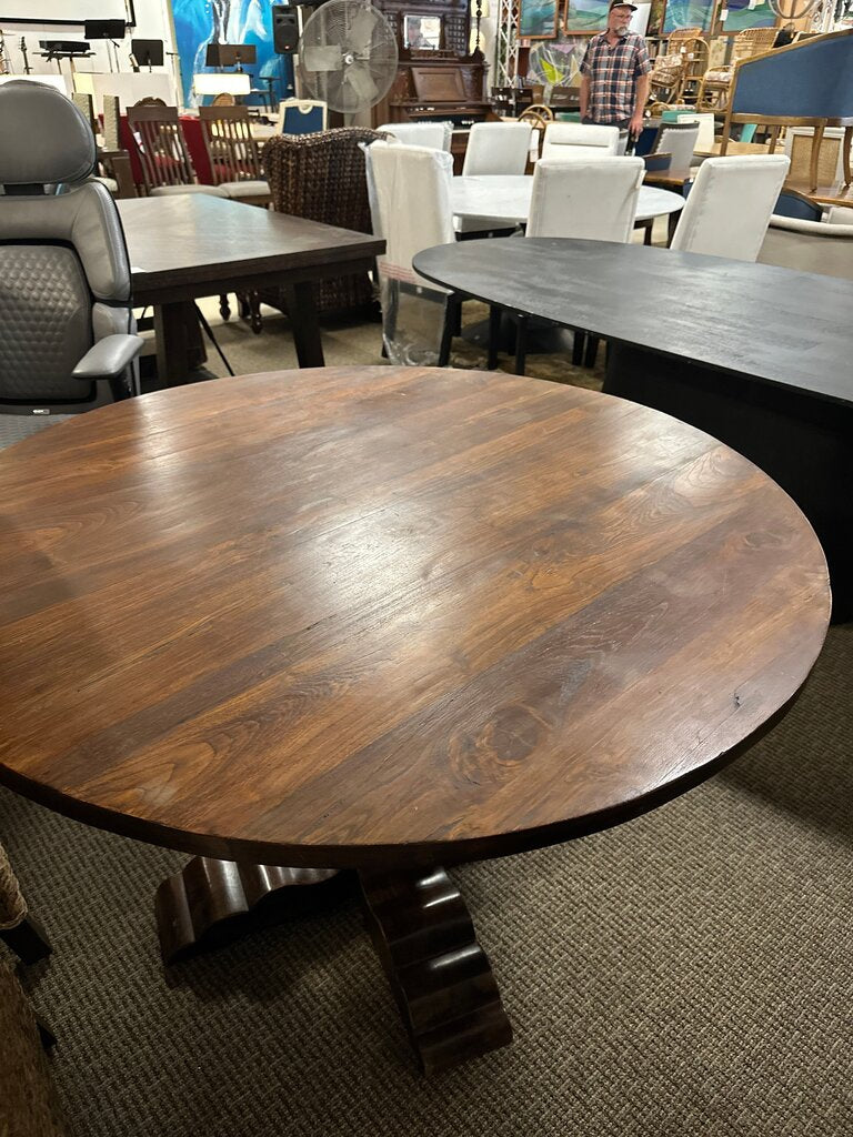 Mahogany 48" Round Pedestal Dining Table