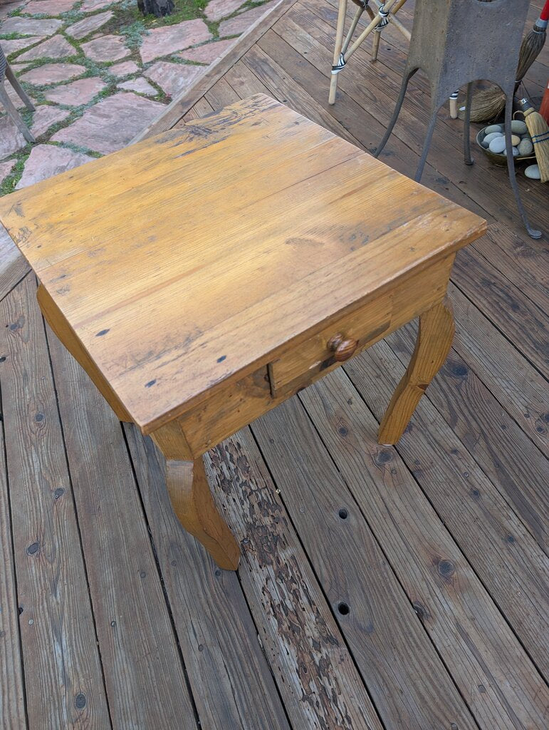 Antique Pine Side Table 21x21x23