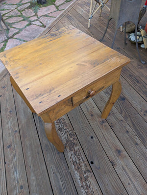 Antique Pine Side Table 21x21x23