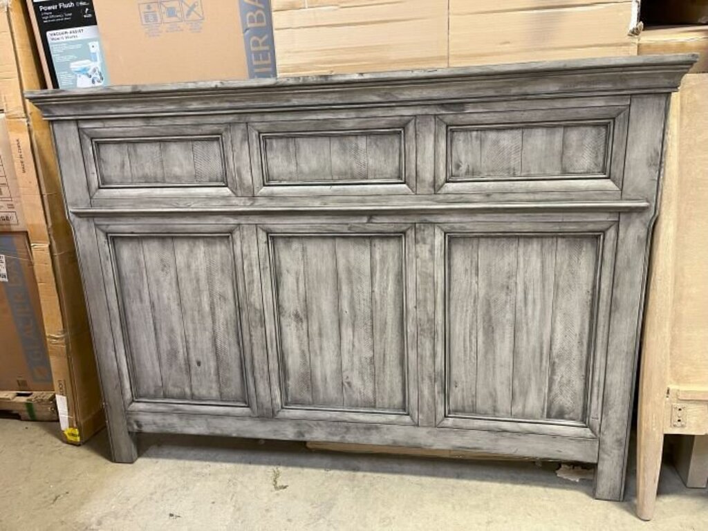 Weathered Gray Wood Headboard (please measure)