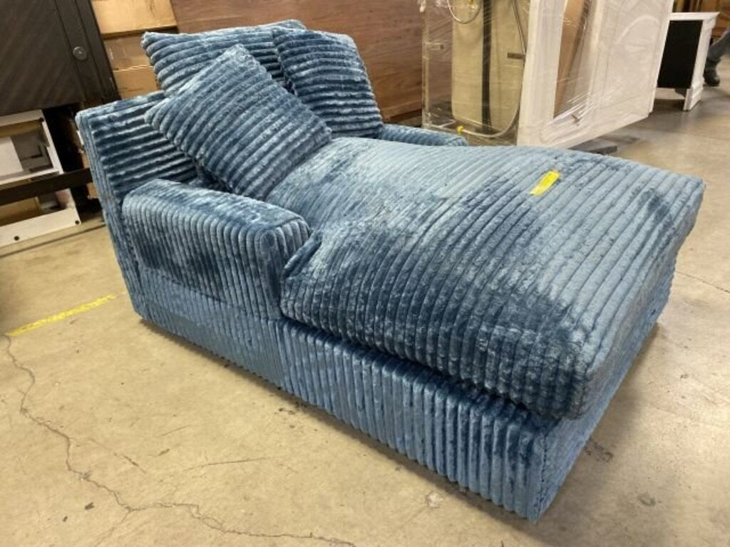 Blue Upholstered Chaise Lounge