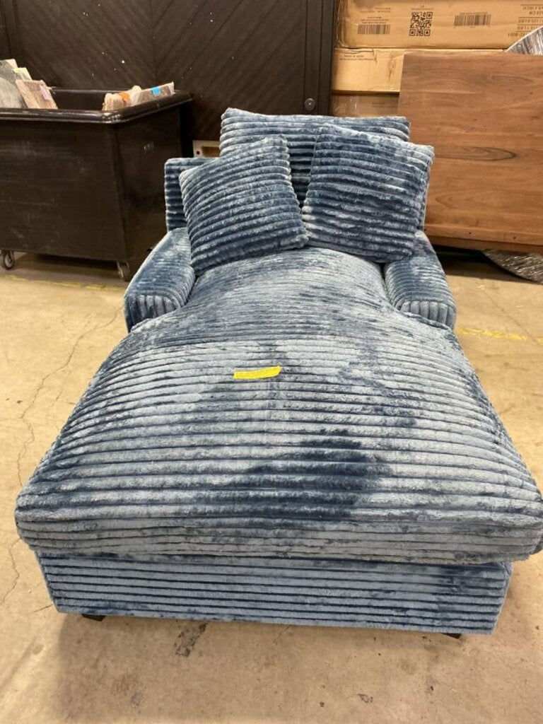 Blue Upholstered Chaise Lounge