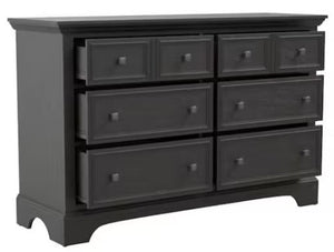 Black Farmhouse 6 Drawer Dresser 18.5x56x37
