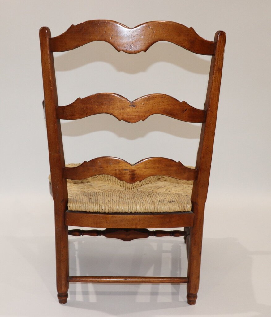 Antique French Ladder Back Rush Seat Chairs (pair)