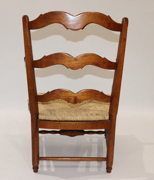 Antique French Ladder Back Rush Seat Chairs (pair)
