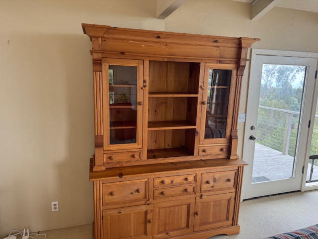 Maple Buffet w/ Hutch 64x20x84 by Miss Daisy's Consignment & Auction House