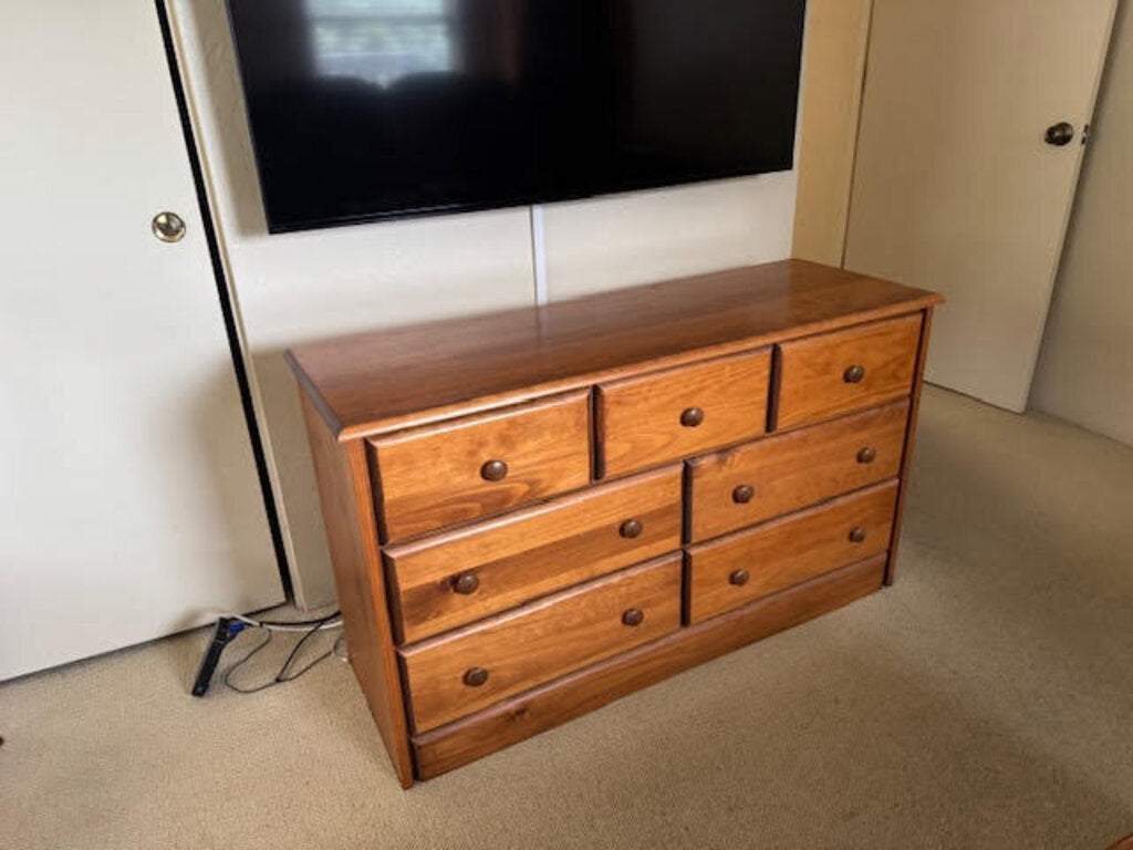 Maple 7 Drawer Dresser 49x17x29