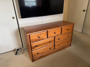 Maple 7 Drawer Dresser 49x17x29