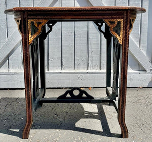 Vintage Wooden Inlay Accent Table 15x31x27