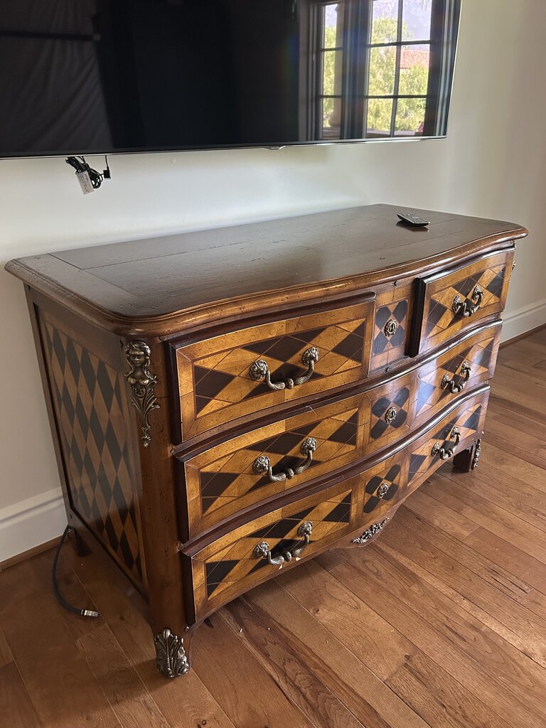 Baroque Diamond Check Inlay 4 Drawer Dresser 51x23x33