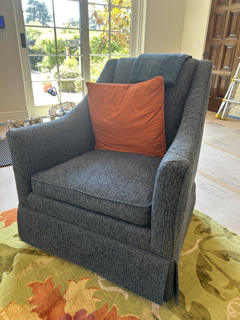 Blue Swivel Upholstered Chair