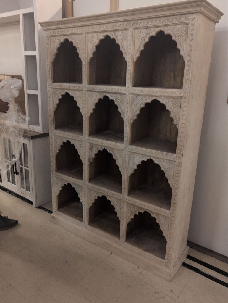 Moroccan Wood Carved Bookcase 53x13x71