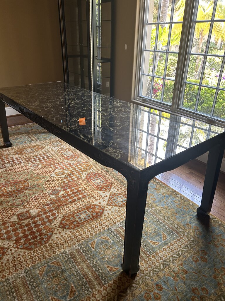 Black Smoked Mirror Top Table 96x36x30