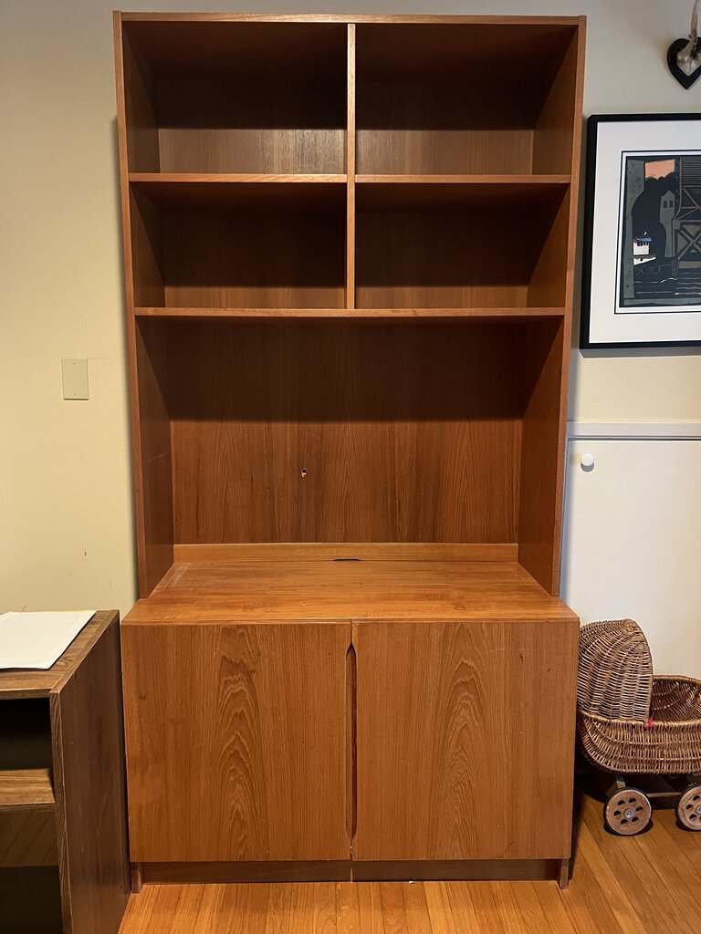 Teak Modern Danish Style Bookcase /Cabinet 39x10x76