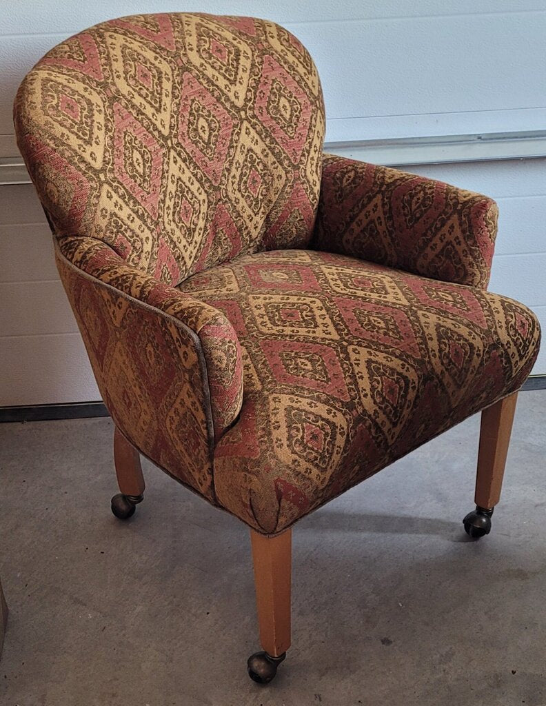 Upholstered Armchair on Casters