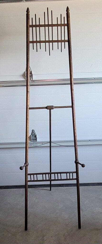 Antique Stick & Ball Wood Display Easel