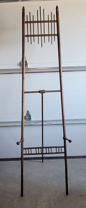 Antique Stick & Ball Wood Display Easel