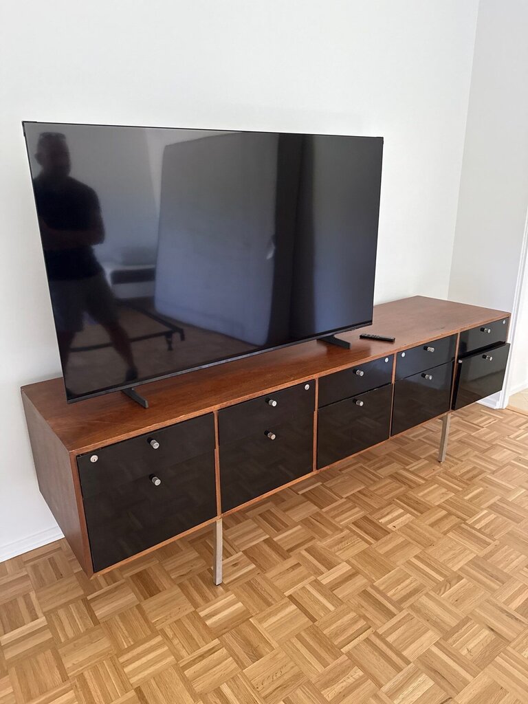 American Modern Walnut Credenza/ Dresser 94x24x30