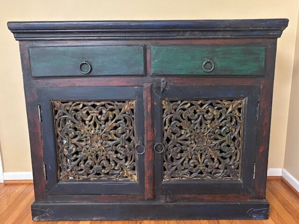 Arvada Carved Mango Sideboard Cabinet 45x17x36