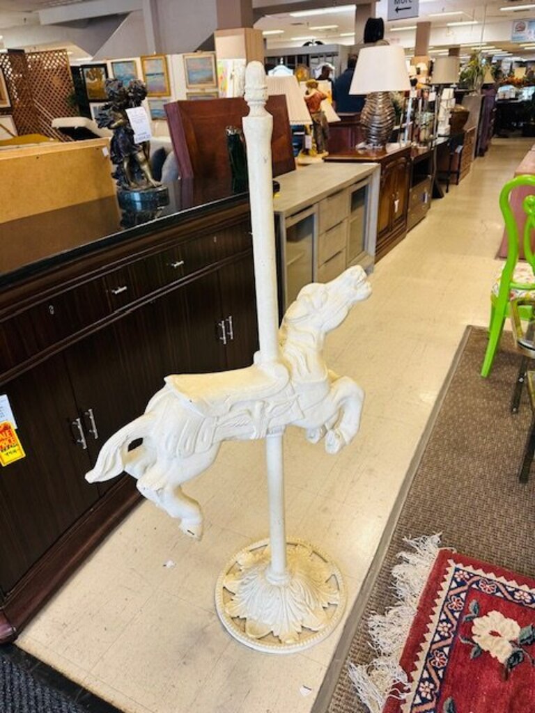 Vintage Cast Aluminum Carousel Horse 57"
