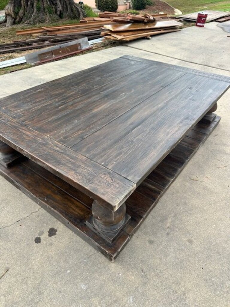 Restoration Hardware Balustrade Wood Coffee Table Orig. $2000(47x70x18)