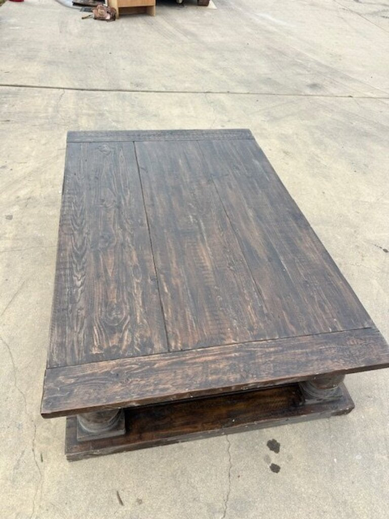 Restoration Hardware Balustrade Wood Coffee Table Orig. $2000(47x70x18)