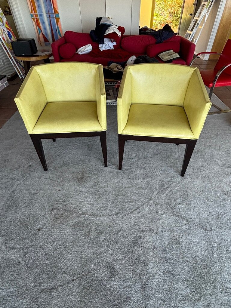 Modern Italian Barrel Back Club Chairs (pair)