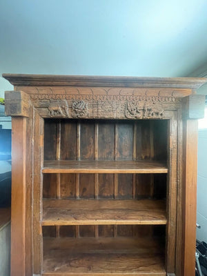 Indonesian Elephant Carved Bookcase 54x15x81