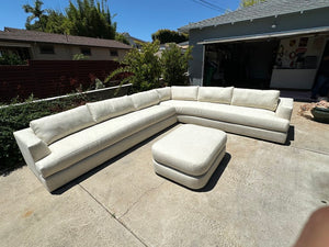 Maiden Home Varick L Shape Sectional Sofa + Ottoman Orig. $11,000 (148x123)