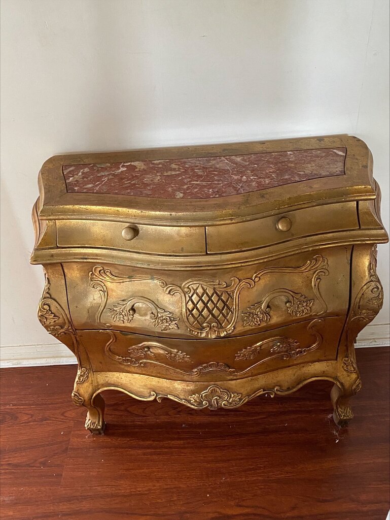 Gilded Rococo Bombay Style Chest 29x12x29
