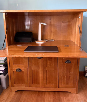 Custom Oak Secretary Hutch 24x45x49