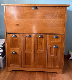 Custom Oak Secretary Hutch 24x45x49