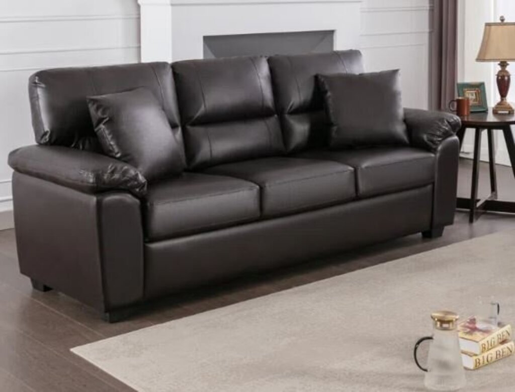 Faux Leather Sofa