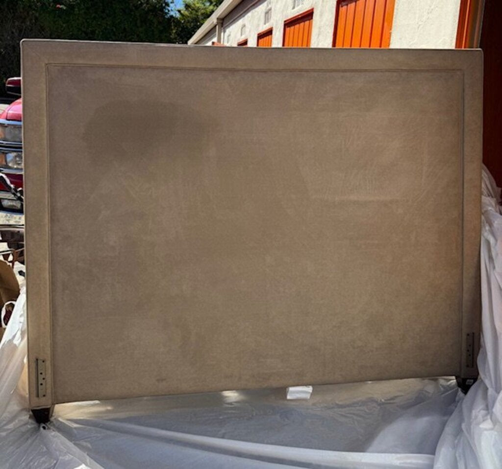 Restoration Hardware Huntington Tan Suede King Head Board