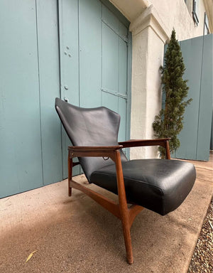 Vintage IB Kofod-Larsen Style High Back Reclining Teak Cloud Chair