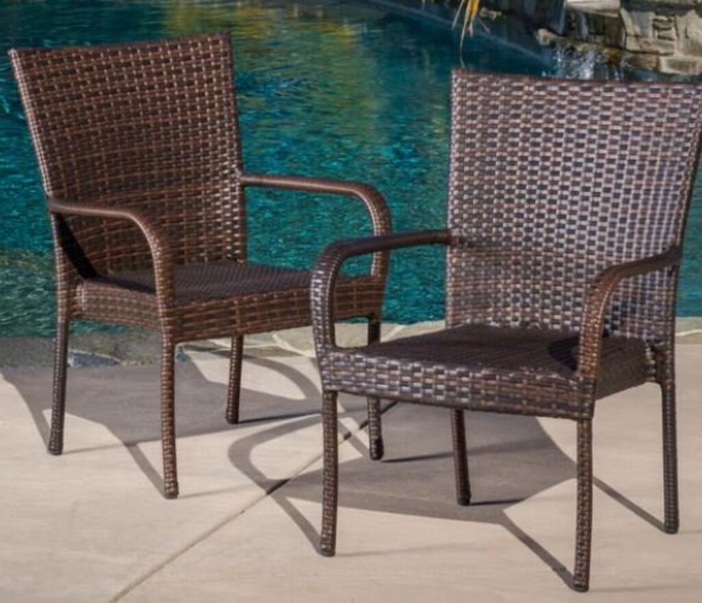Ferndale Wicker Patio Contemporary Stacking Chairs (set of 4)