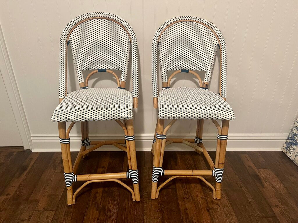 Serena & Lily Riviera Counter Chairs (pair) Orig $598