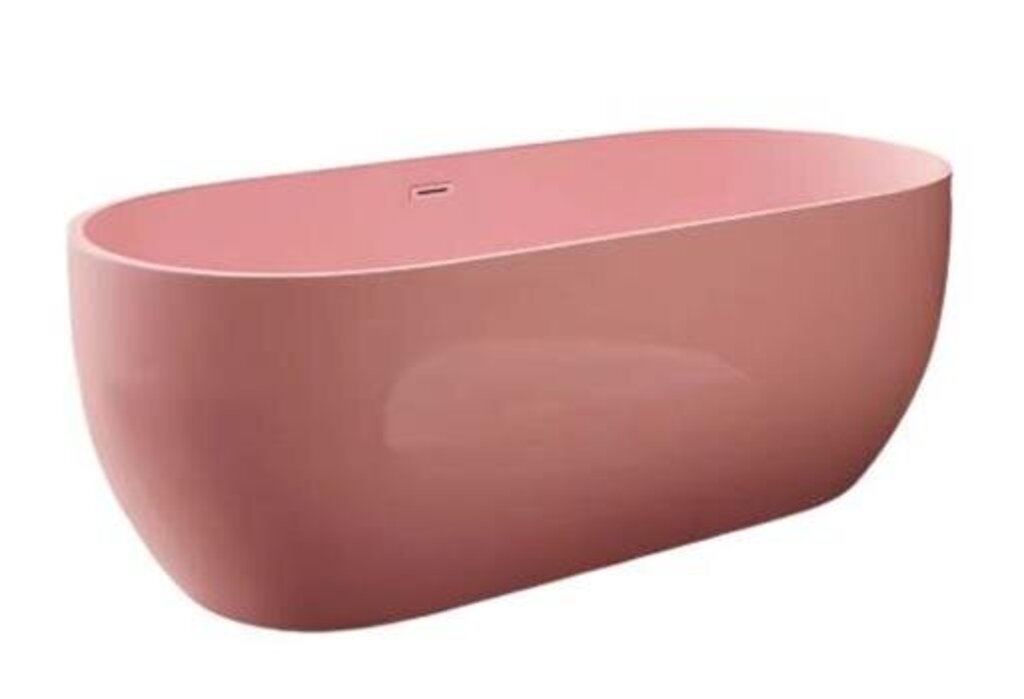 Modern Freestanding Bathtub Soft Pink Finish