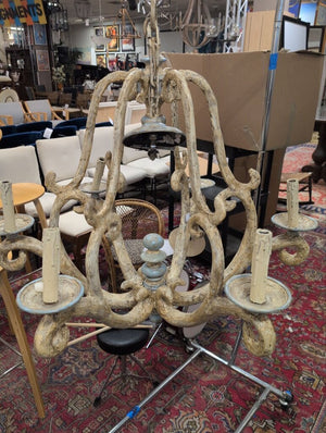 French Country Antique Chandelier 6 Light