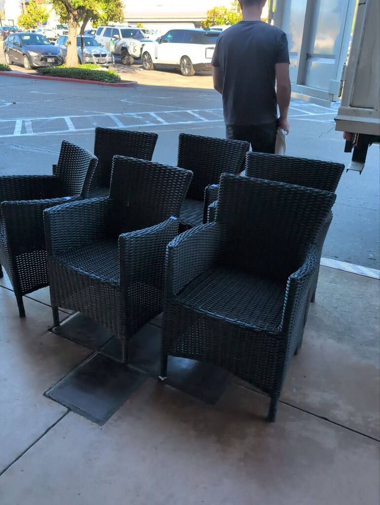 Black Wicker Chairs (set of 6)