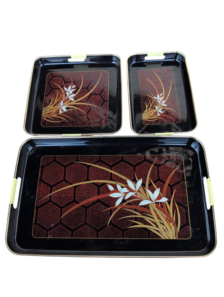 Set of Three Nesting Lacquer Trays